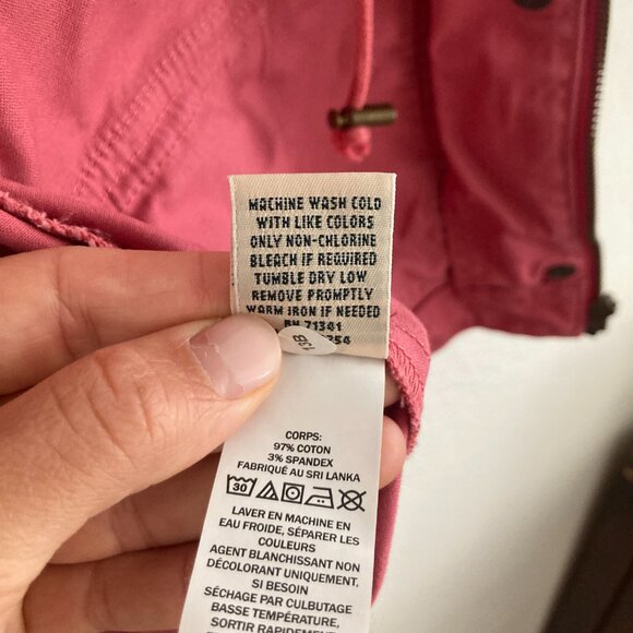 LL Bean Pink Full Zip Jacket 100% Cotton Preppy Classic Travel Lightweight 1X - Picture 13 of 13